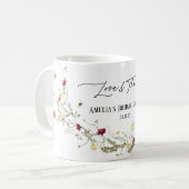 Wildblumen Personalisiert Gastgeschenk Brautparty Kaffeetasse (Vorderseite Links)