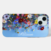 Wildblumen Personalisiert iPhone Case (Rückseite (Horizontal))