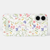 Wildblumen Personalisiert Name weiß Case-Mate iPhone Hülle (Rückseite (Horizontal))
