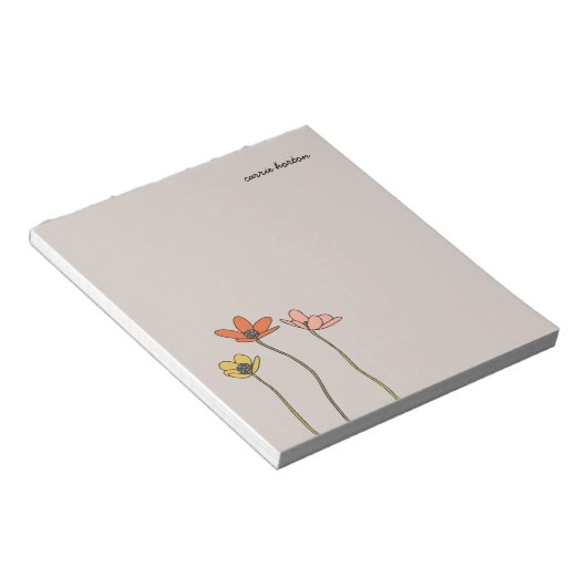 Wildblumen Personalisiert Notepad Notizblock (angewinkelt)
