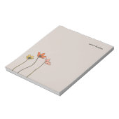 Wildblumen Personalisiert Notepad Notizblock (Rotiert)