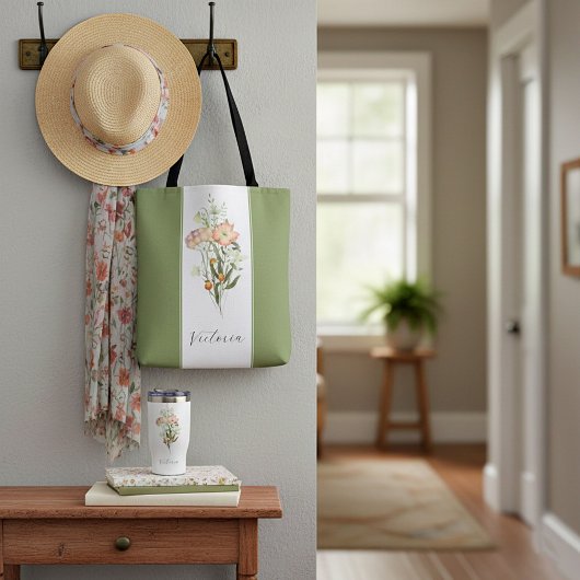 Wildblumen personalisiert Totbeutel Tasche