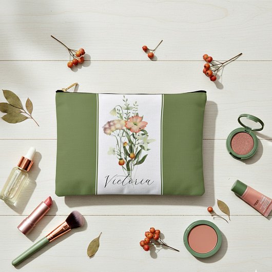 Wildblumen personalisiert zubehörtasche