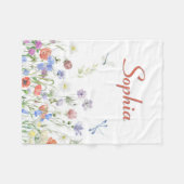 Wildblumen Personalisierter Individuelle Name Fleecedecke (Vorderseite (Horizontal))