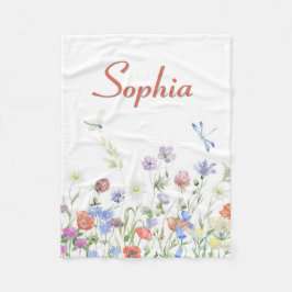 Wildblumen Personalisierter Individuelle Name Fleecedecke