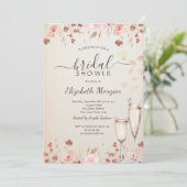 Wildblumen Petals Prosecco Einladung (Stehend Vorderseite)