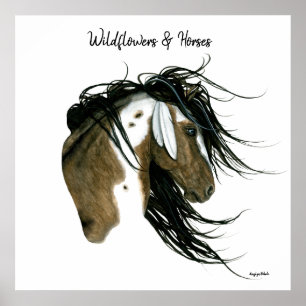 Wildblumen & Pferde DreamCatching Kunst von Bihrle Poster