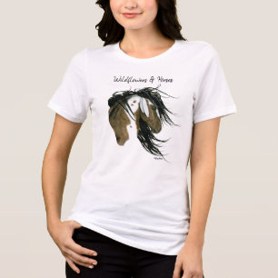 Wildblumen & Pferde DreamCatching Kunst von Bihrle Tri-Blend Shirt