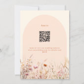 Wildblumen Pfirsichbeige Bogen QR Code UAWG Hochze Einladung (Rückseite)