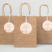 Wildblumen Pfirsichfall Liebe rosa Brautparty Runder Aufkleber