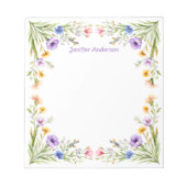 Wildblumen Pflaumen und Cornblumen Blumen Notizblock (Vorderseite)