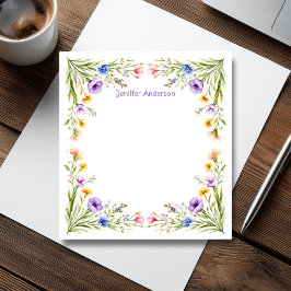 Wildblumen Pflaumen und Cornblumen Blumen Notizblock