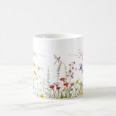 Wildblumen Pink Benutzerdefinierter Skriptname Kaffeetasse (Mittel)
