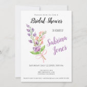 Wildblumen Pink Ribbon Bouquet Brautparty Einladung (Vorderseite)