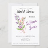 Wildblumen Pink Ribbon Bouquet Brautparty Einladung (Vorderseite)