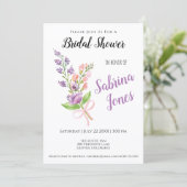 Wildblumen Pink Ribbon Bouquet Brautparty Einladung (Stehend Vorderseite)