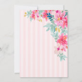 Wildblumen Pink Stripes Baby in Bloom Baby Dusche Einladung (Rückseite)