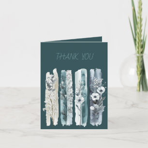 Wildblumen Pinselstriche Blau Aquamarin Dankeskarte