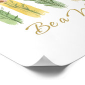 Wildblumen Pinselstriche Wasserfarbe Grün Gold Poster (Ecke)