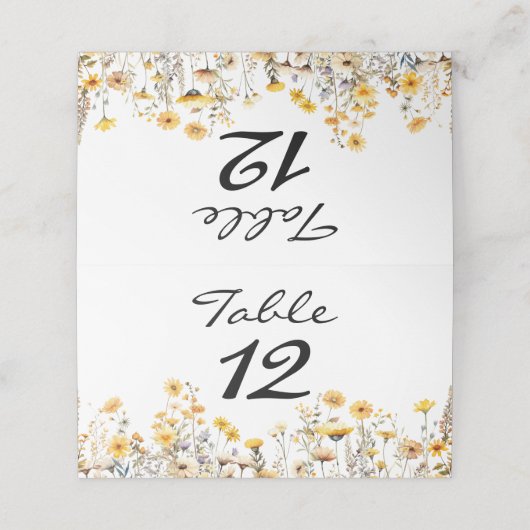 Wildblumen Platzkarte (Außenseite Aufgefaltet)