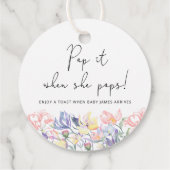 Wildblumen Pop es, wenn sie Pop Babydusche Geschenkanhänger (Rückseite)