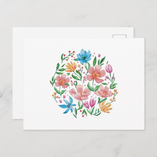 Wildblumen Postkarte (Vorne/Hinten)