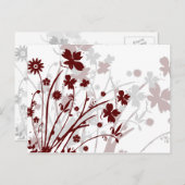 Wildblumen Postkarte (Burgund) (Vorne/Hinten)