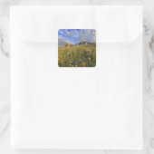 Wildblumen Prairie am Windy Creek Quadratischer Aufkleber (Tasche)