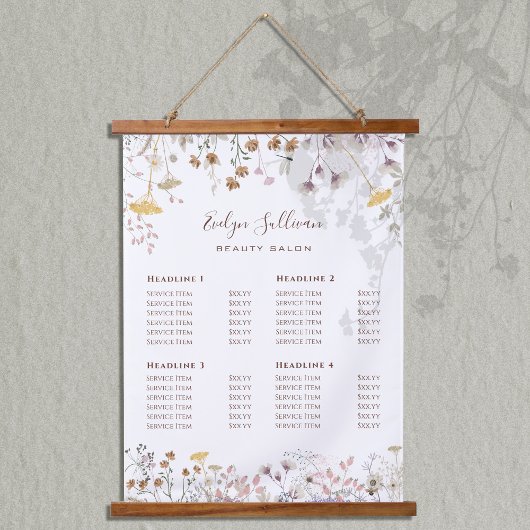 Wildblumen Preisliste ändern Tapestry Wandteppich Mit Holzrahmen