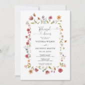 Wildblumen Probe Abendessen Einladung (Vorderseite)