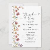 Wildblumen Probe Abendessen Einladung (Vorderseite)