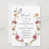 Wildblumen Probe Abendessen Einladung (Vorderseite)