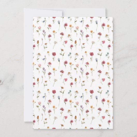 Wildblumen Probe Abendessen Einladung (Rückseite)