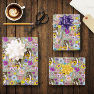 Wildblumen Puma Berglöwe Puma Geschenkpapier Set