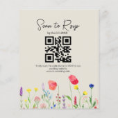 Wildblumen qr Code uAwg Hochzeitseinladung (Rückseite)