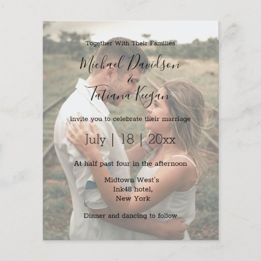 Wildblumen qr Code uAwg Hochzeitseinladung (Vorderseite)