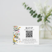 Wildblumen QR UAWG Wedding Dusty Blue Begleitkarte (Stehend Vorderseite)