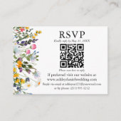 Wildblumen QR UAWG Wedding Sage Green Begleitkarte (Vorderseite)