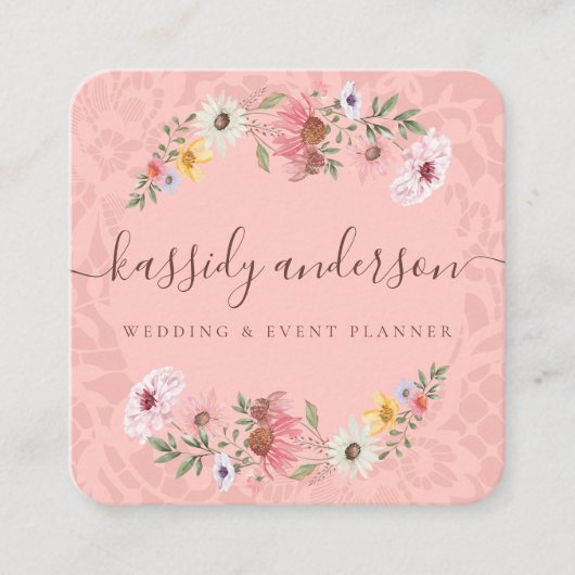 Wildblumen Quadratische Visitenkarte (Vorderseite)