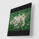 Wildblumen Quadratische Wanduhr (Winkel)