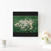 Wildblumen Quadratische Wanduhr (Zuhause)
