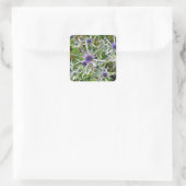 WILDBLUMEN QUADRATISCHER AUFKLEBER (Tasche)