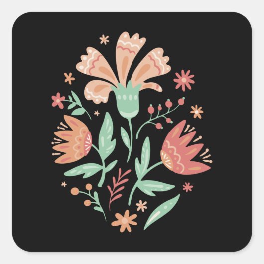 Wildblumen Quadratischer Aufkleber (Vorderseite)