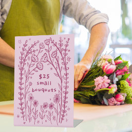Wildblumen-Rahmen Blumen Florist Bauernmarkt  Sockelschild