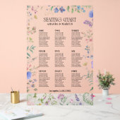 Wildblumen Rahmen Blumen Hochzeits-Sitzplan Acrylschild (Hochzeit)