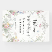 Wildblumen rahmen Hochzeitswillkommen Banner (Horizontal)