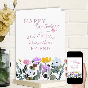 Wildblumen-Rand blühend wunderbar Geburtstag Karte