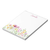 Wildblumen-Rand Notizblock personalisiert (Rotiert)