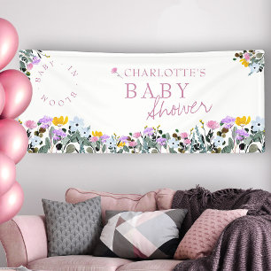 Wildblumen-Rasen Baby in Blüte Brautparty Banner