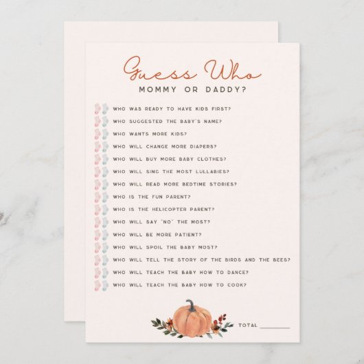 Wildblumen raten, wer Baby Duschkarte hat Einladung (Vorne/Hinten)